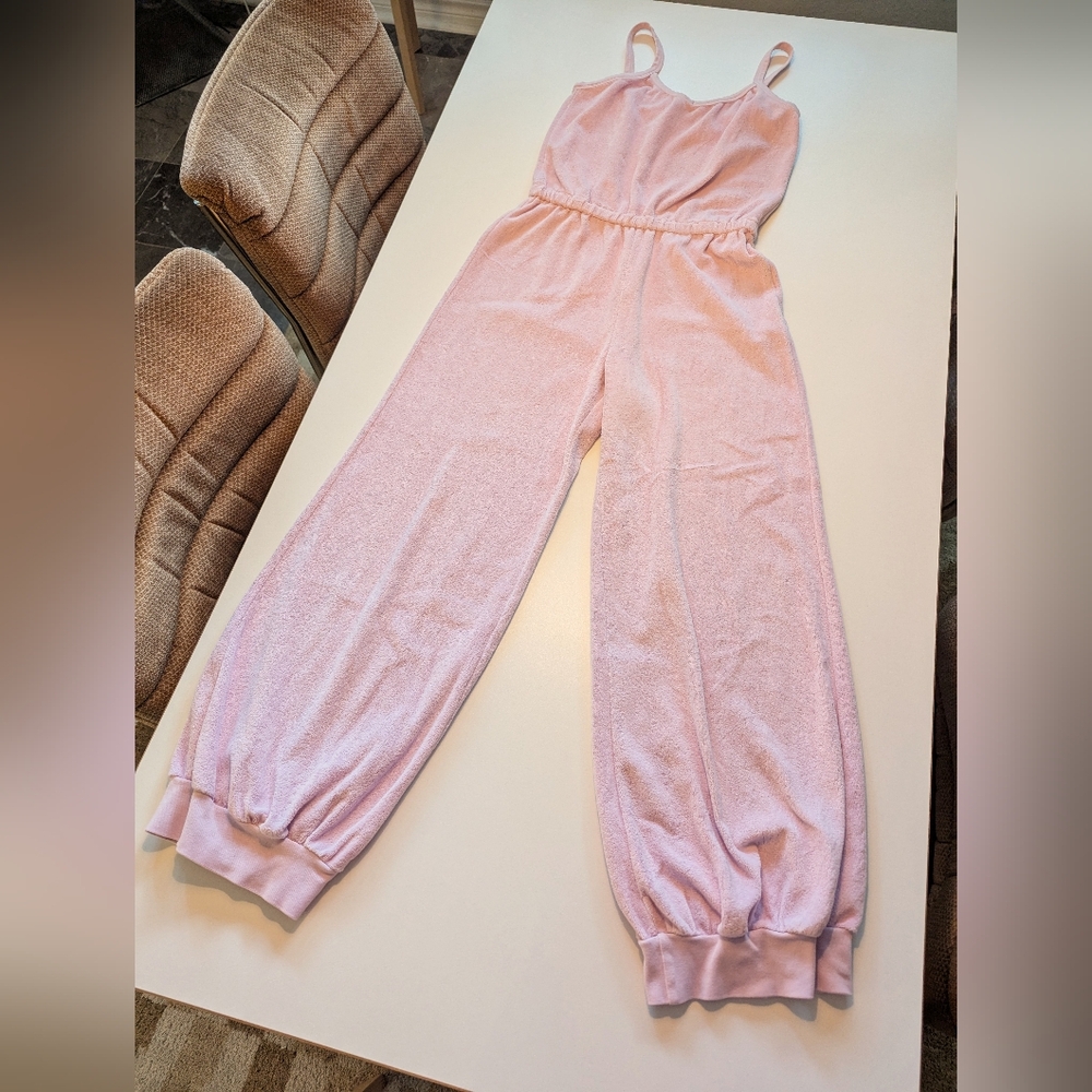 Suzi Kondi Giorgi Velour Jumpsuit in Ballet Pink